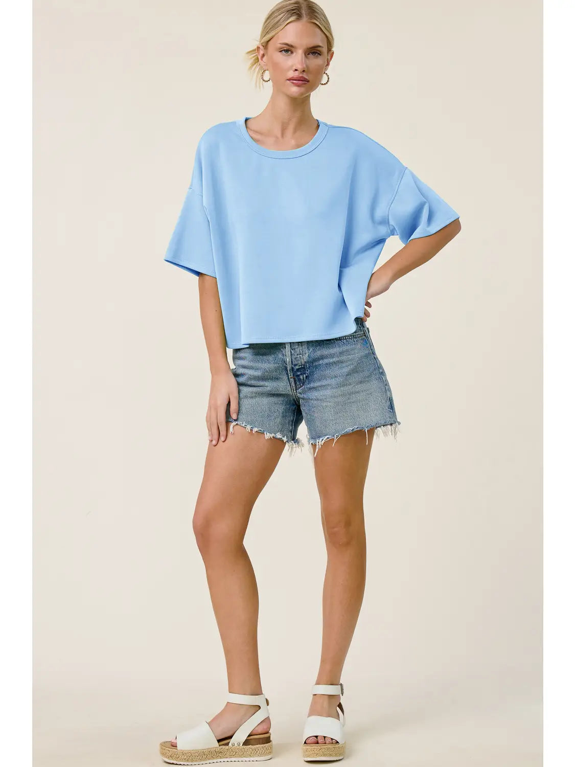 Scuba Oversized Dolman Top.

Relaxed &amp; drapey fit.
Pair with high rise jeans, pants, leggings.
50% Modal, 47%Polyester, 3% Spandex
Cool delicate wash, lay flat to dry, NO dryer
Made by Charlotte Avery