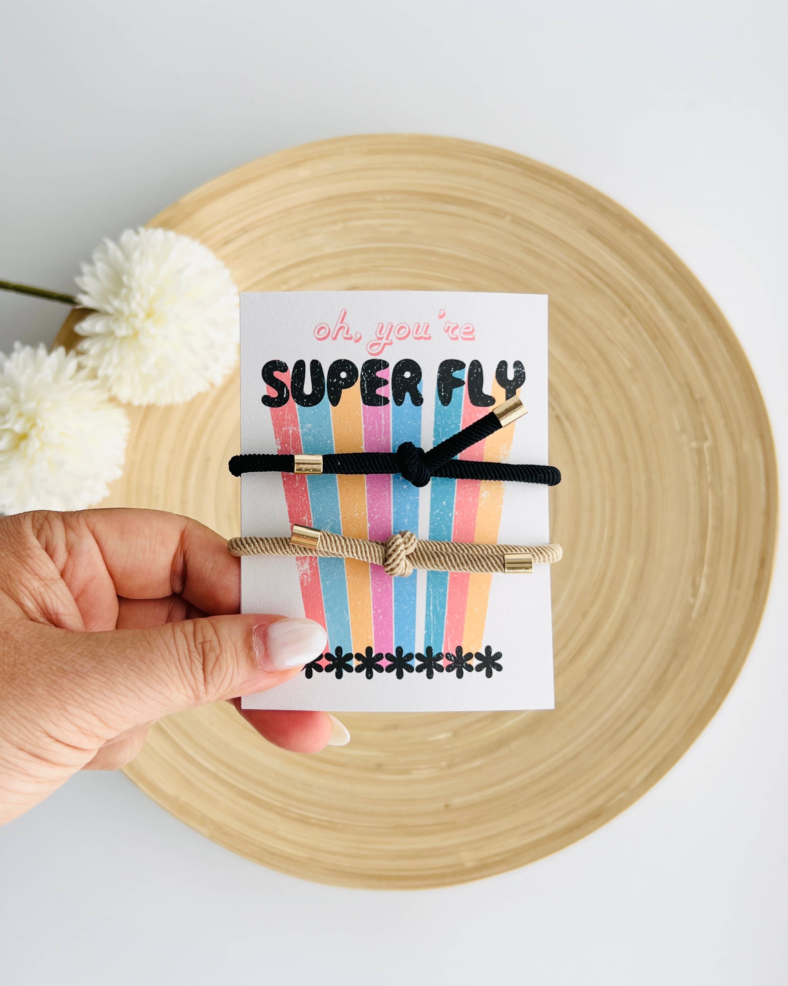 "Oh You're Superfly" Hair Tie Set

strong and sturdy go-to elastic hair ties.
