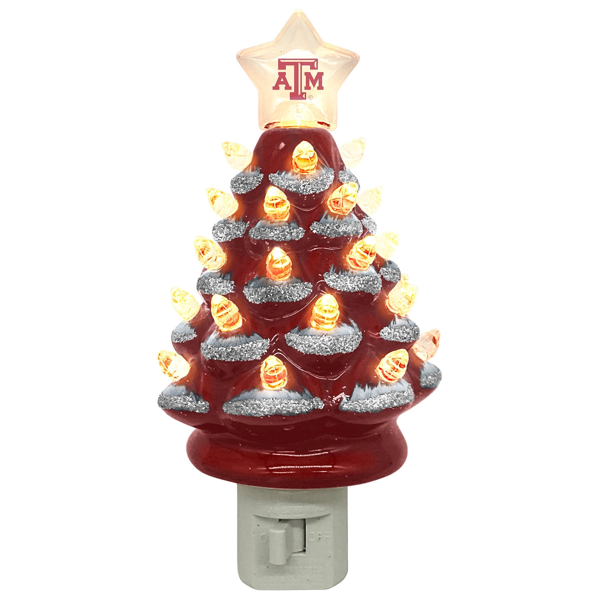 Aggie Christmas Tree Plug-In Light.

Hand painted.
6.5" tall
Plug rotates for easy installation.