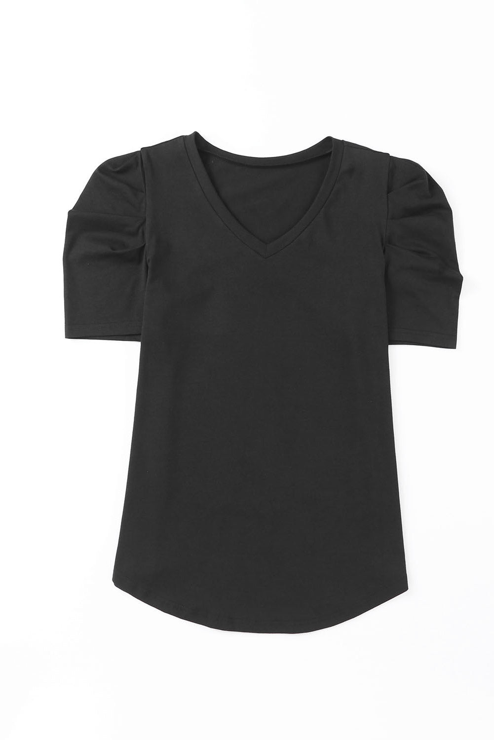 Classic "t-shirt" with ruched puff sleeves and v-neck.

95% Cotton 5% Elastane
Ruched puff sleeves
V-neck
Delicate wash and hang to dry