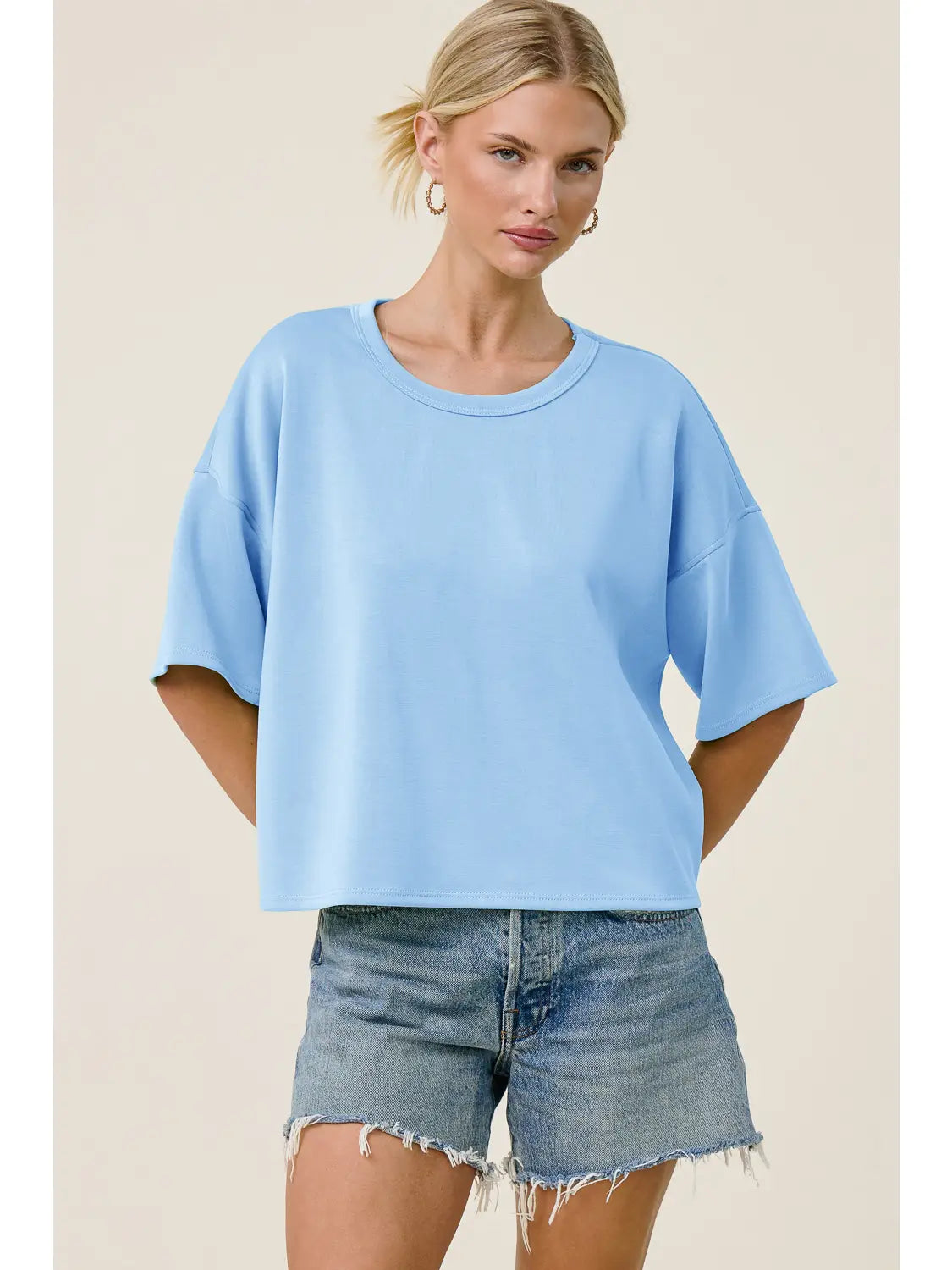 Scuba Oversized Dolman Top.

Relaxed &amp; drapey fit.
Pair with high rise jeans, pants, leggings.
50% Modal, 47%Polyester, 3% Spandex
Cool delicate wash, lay flat to dry, NO dryer
Made by Charlotte Avery