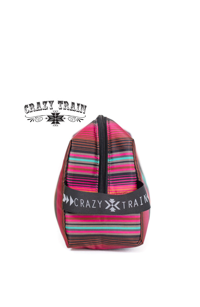 Rodeo road trip pouch.  Don't forget the travel bag to make the set:)  9" x 4.5" x 7" Easy to clean Made by Crazy Train