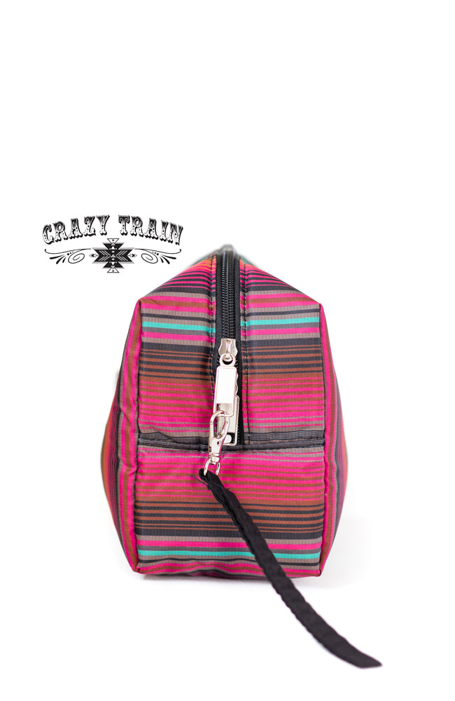 Rodeo road trip pouch.  Don't forget the travel bag to make the set:)  9" x 4.5" x 7" Easy to clean Made by Crazy Train