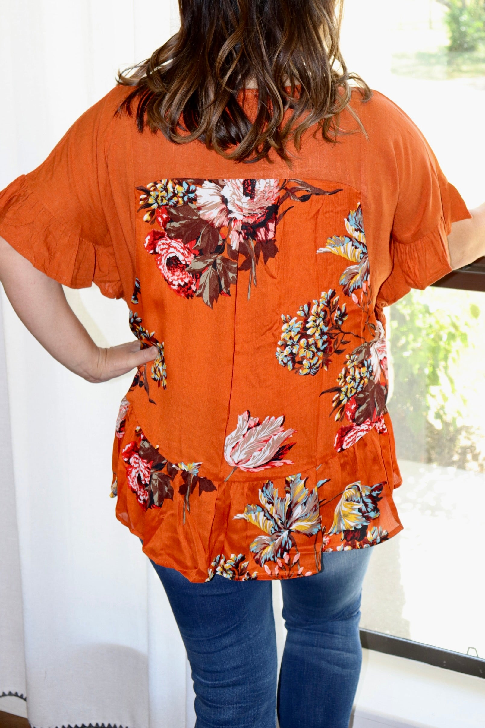 Leopard Print Top  3/4 Sleeve 96% Polyester 4% Spandex Made by HoneyMe