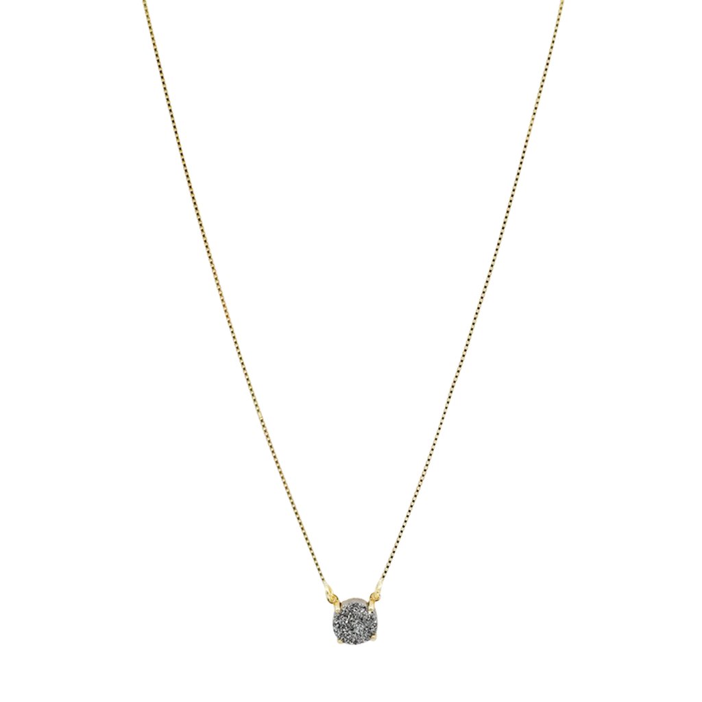 5 Way Gold Necklace with Pewter stone