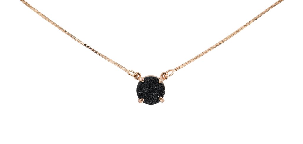 5 Way Rose Gold Necklace with Black stone