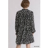 Animal Print Split Neck Long Puff Sleeve Dress with No Lining.  100% Polyester