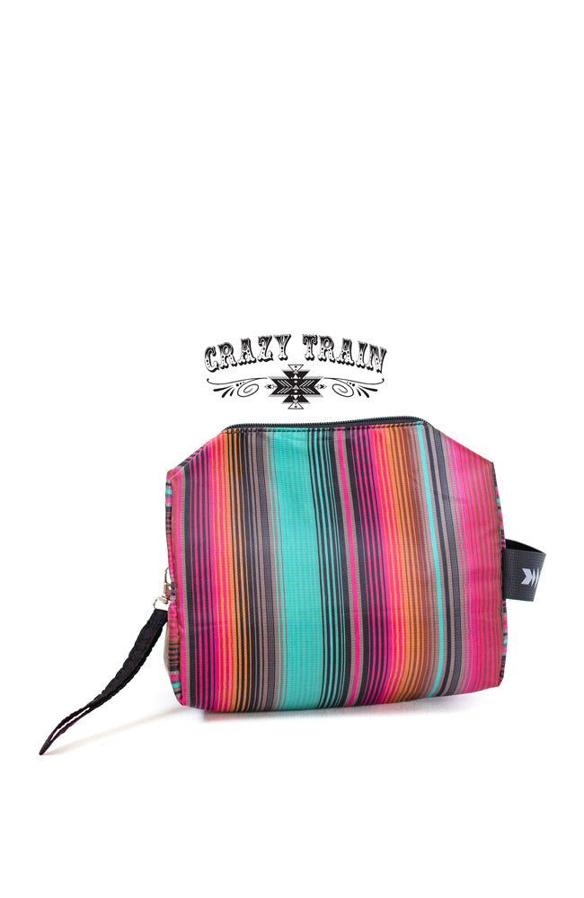 Rodeo road trip pouch.  Don't forget the travel bag to make the set:)  9" x 4.5" x 7" Easy to clean Made by Crazy Train